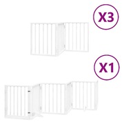  vidaXL fehér nyárfa 15 paneles összecsukható kutyakapu ajtóval 750 cm akciós termékkép 1