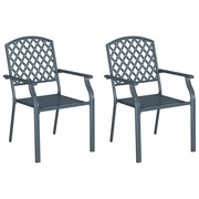  vidaXL Szék 2 pcs Antracit 56 x 65 x 89cm Acél akciós termékkép 1