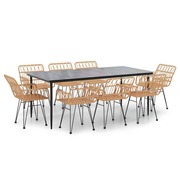  vidaXL 9 részes polyrattan kerti étkezőgarnitúra akciós termékkép 1
