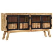  vidaXL barna és fekete tömör mangófa tálalószekrény 160 x 30 x 76 cm akciós termékkép 1