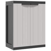  vidaXL szürke és fekete PP kültéri tárolószekrény 65 x 37 x 85 cm akciós termékkép 1