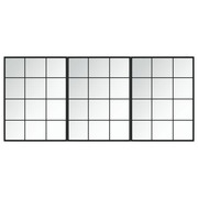  vidaXL 3 db fekete fém fali tükör 80x60 cm akciós termékkép 1