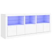  vidaXL fehér tálalószekrény LED-világítással 162 x 37 x 67 cm akciós termékkép 1
