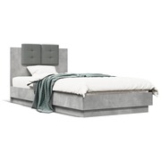  vidaXL betonszürke szövet ágykeret fejtámlával 75 x 190 cm akciós termékkép 1