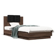  vidaXL barna tölgyszínű szövet ágykeret 75 x 190 cm akciós termékkép 1