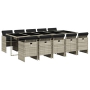  vidaXL 11 részes világosszürke polyrattan kerti ülőgarnitúra párnákkal akciós termékkép 1