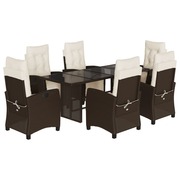  vidaXL 7-részes barna polyrattan kerti étkezőgarnitúra párnával akciós termékkép 1