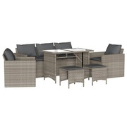  vidaXL 6 részes világosszürke polyrattan kerti ülőgarnitúra párnákkal akciós termékkép 1
