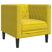  vidaXL sárga bársony Chesterfield kanapéfotel akciós termékkép 1