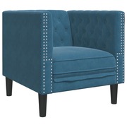  vidaXL kék bársony Chesterfield kanapéfotel akciós termékkép 1