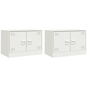  vidaXL 2 db fehér acél TV-szekrény 67 x 39 x 44 cm akciós termékkép 1