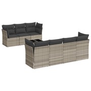  vidaXL 8 részes világosszürke polyrattan kerti ülőgarnitúra párnával akciós termékkép 1