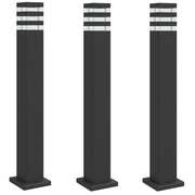  vidaXL 3 db fekete alumínium kültéri állólámpa 80 cm akciós termékkép 1
