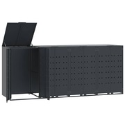  vidaXL antracit acél tároló 4 szemeteskukához 276 x 79 x 117 cm akciós termékkép 1
