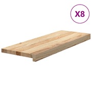  vidaXL 8 db tömör tölgyfa lépcsőfokok kezeletlen 70x25x2 cm akciós termékkép 1