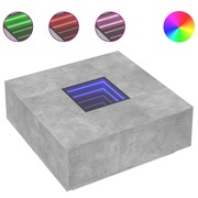  vidaXL betonszürke végtelen hatású LED-es dohányzóasztal 100x100x40 cm akciós termékkép 1