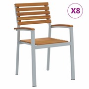  vidaXL Kerti Szék 8 pcs Barna 56 x 57 x 87 cm Tömör akácfa akciós termékkép 1