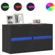  vidaXL 2 db fekete fali TV-szekrény LED-világítással 41x31x45 cm akciós termékkép 1