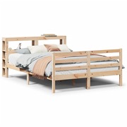  vidaXL fenyőfa ágykeret fejtámlával 150x200 cm akciós termékkép 1