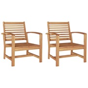 vidaXL Kerti székek 2 pcs Természetes 60 x 65 x 76.5 cm Tömör tíkfa akciós termékkép 1
