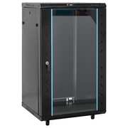  vidaXL fekete 18U hálózati szekrény 19" IP20 60 x 60 x 100 cm akciós termékkép 1