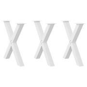  vidaXL 3 db fehér, X alakú étkezőasztal láb 70 x (72-73) cm acél étkezőasztal láb akciós termékkép 1