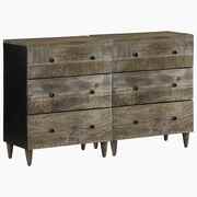  vidaXL 2 db világosszürke tömör mangófa tálalószekrény 60x33,5x75 cm akciós termékkép 1