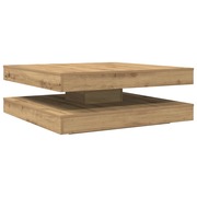  vidaXL kézművestölgy dohányzóasztal 360 fokban forgatható 90x90x34,5cm akciós termékkép 1