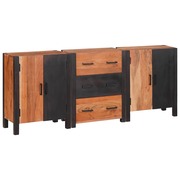  vidaXL Széf fiókkal 3 pcs Barna 55 x 30 x 75 cm Tömör akácfa akciós termékkép 1