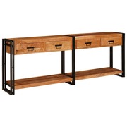  vidaXL Konzolasztalok Egyéb 2 pcs Barna 200 x 33 x 75 cm Tömör akácfa akciós termékkép 1