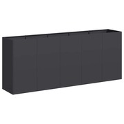  vidaXL ültetvény fekete 200x40x80 cm hidegen hengerelt acélból akciós termékkép 1