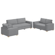  vidaXL Kanapé Szett párnával 3 pcs Szürke 220 x 78 x 84 cm szövet akciós termékkép 1