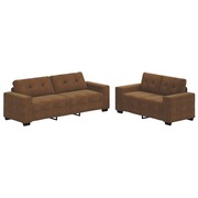  vidaXL Kanapé 2 pcs Barna 221 x 78 x 80 cm Műbőr akciós termékkép 1