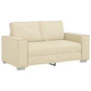 vidaXL 120 cm-es Loveseat Kanapé párnával Krém Műbőr akciós termékkép 1