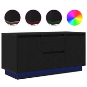  vidaXL fekete tölgy TV-szekrény LED-világítással 100x41x50 cm akciós termékkép 1