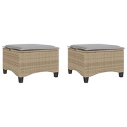  vidaXL 2 db bézs polirattan kerti székek párnákkal 55x55x36 cm akciós termékkép 1