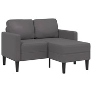  vidaXL szürke műbőr 2 üléses kanapé L-alakú kanapéval 125 cm akciós termékkép 1
