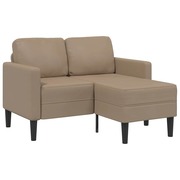  vidaXL cappuccino műbőr 2 üléses kanapé L-alakú kanapéval 125 cm akciós termékkép 1