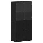  vidaXL Magasfiú Fekete 68 x 37 x 142 cm Faanyag akciós termékkép 1