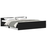  vidaXL fekete tölgyfa ágykeret matrac nélkül 180 x 200 cm akciós termékkép 1
