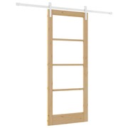  vidaXL Csúszó ajtó Barna 83 x 202 cm Tömör fenyőfa akciós termékkép 1