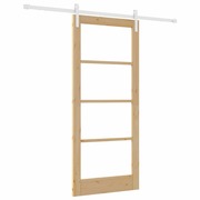  vidaXL Csúszó ajtó Barna 86 x 198.5 cm Tömör fenyőfa akciós termékkép 1