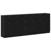  vidaXL Széf fiókkal 3 pcs Musta tammi 60 x 30 x 70 cm Faanyag akciós termékkép 1