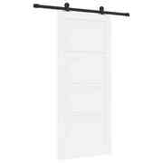  vidaXL Csúszóajtó Fehér és fekete 86 x 198.5 cm Tömör fenyő és acél akciós termékkép 1