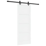  vidaXL Tolóajtó Kézi Fehér és fekete 78 x 202 cm Tömör fenyő és acél akciós termékkép 1