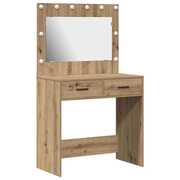  vidaXL Sminkasztal fiókkal kézműves tölgy 78.5 x 41 x 135 cm Faanyag akciós termékkép 1