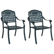  vidaXL Kerti Szék 2 pcs Zöld 55 x 56.5 x 91cm Alumínium akciós termékkép 1