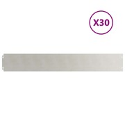  vidaXL gyepszegélyek 30 db 15x103 cm rozsdamentes acélból akciós termékkép 1