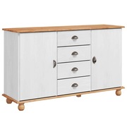  vidaXL Széf fiókkal ASKIM Fehér 133.5 x 40 x 79 cm Tömör fenyőfa akciós termékkép 1