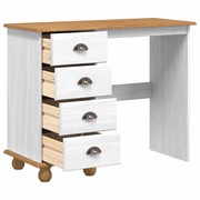  vidaXL Asztal fiókkal ASKIM Fehér 95 x 40 x 75 cm Tömör fenyőfa akciós termékkép 1